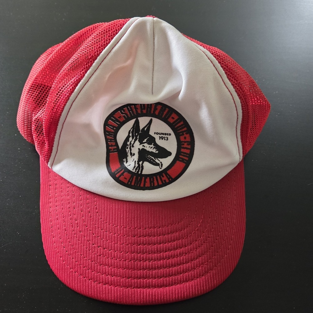 German Shepherd Dog Club Of America Snapback Trucker Hat Red White OSFM USA Made